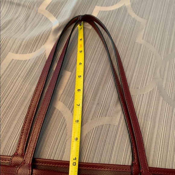 Coach Reversible Burgundy Cranberry Leather Tote - Picture 7 of 11